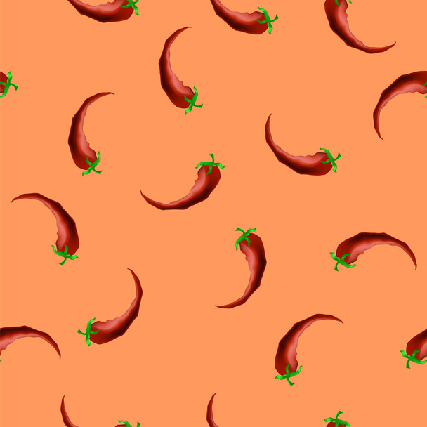 Горячий красный перец бесшовный рисунок
 - Вектор,изображение
