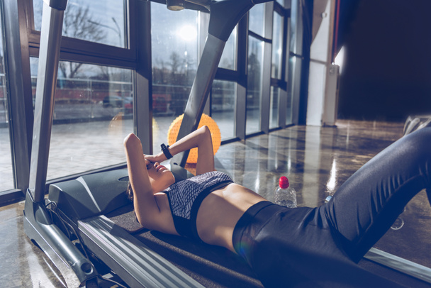 sportive woman on treadmill  - Photo, Image