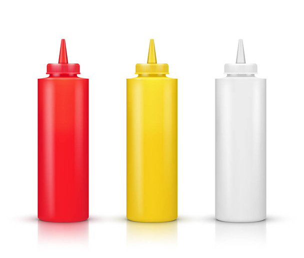 illustration of sauce bottles on a white background - Vecteur, image