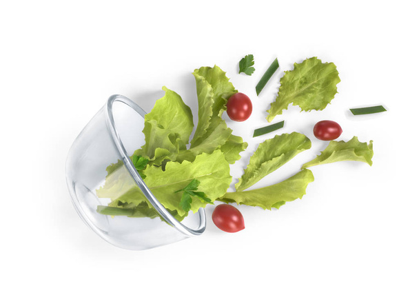  salad from a glass plate - Photo, Image