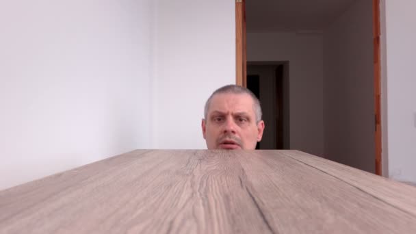 Worker with spirit level near furniture  - Footage, Video