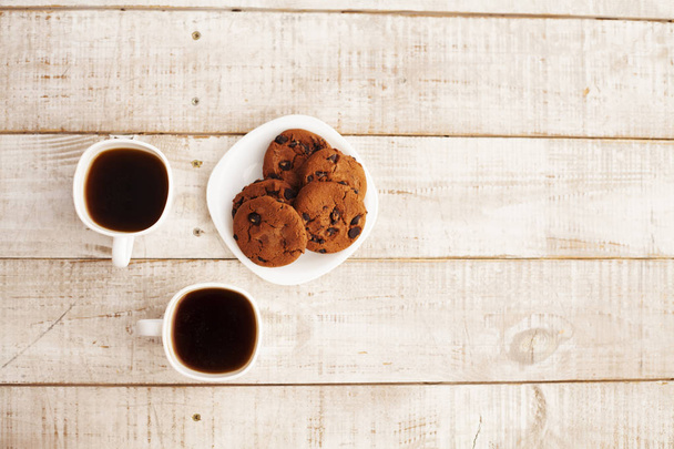 Cups of coffee and cookies - Foto, Imagem