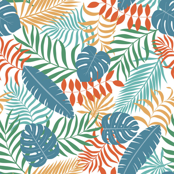 Tropical background with palm leaves.  - Вектор,изображение