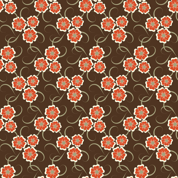 Seamless abstract vector illustration background of decorative flowers - Vektori, kuva