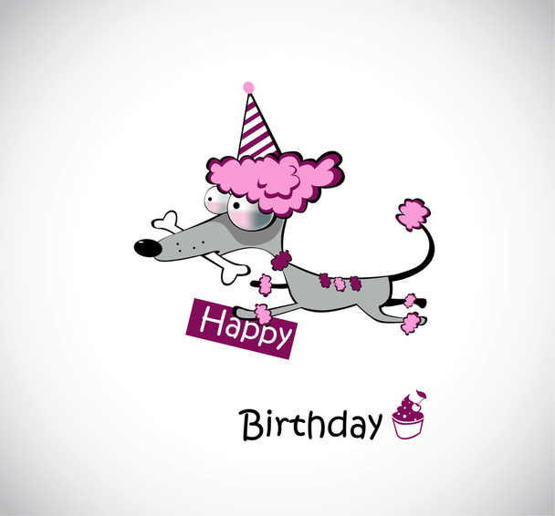 Birthday poodle - Vetor, Imagem