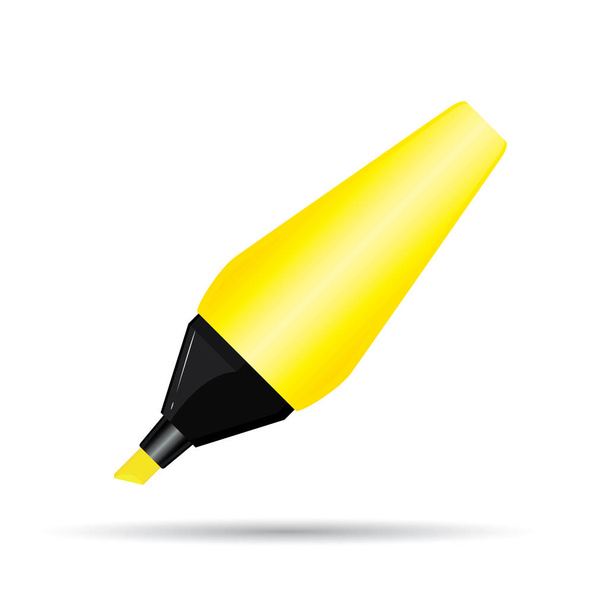 Yellow Highlighter Pen Design On White Background. - Vektor, kép