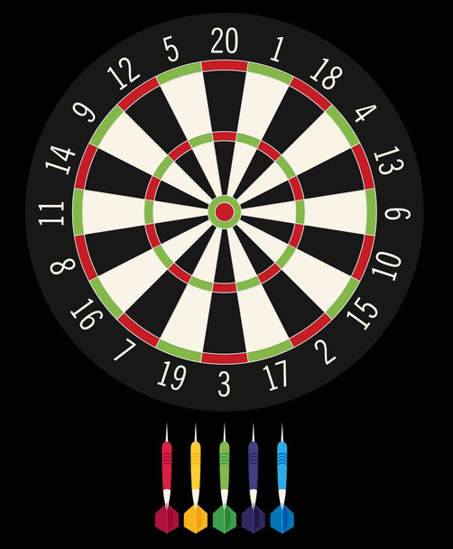 Game illustration with darts - Vector, Image