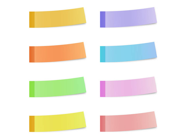 Sticky reminder notes realistic colored papers  - Vector, Image