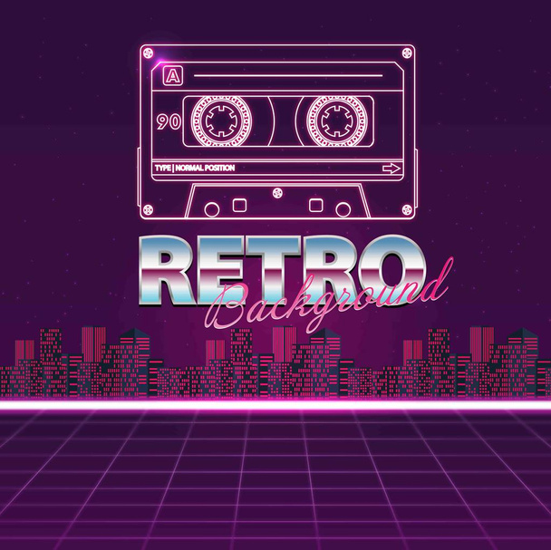 Retro future, 80s style Sci-Fi - Wektor, obraz