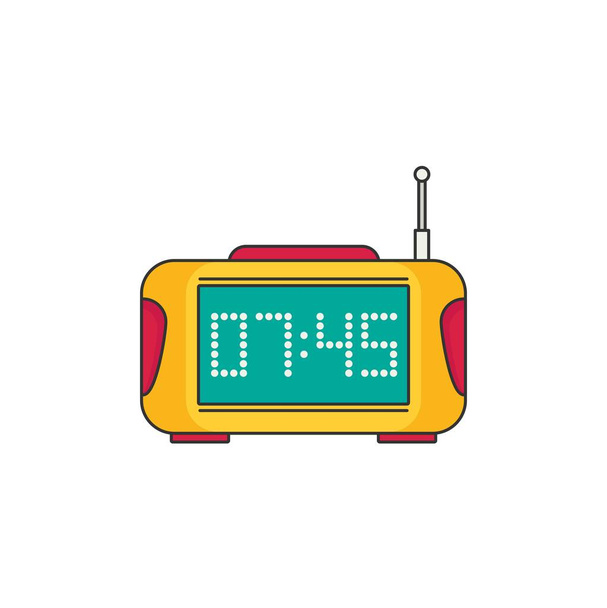 Digital clock with radio.  - Διάνυσμα, εικόνα