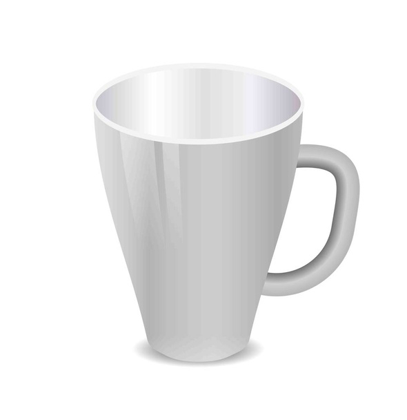 Silver mug on white - Vector, Image