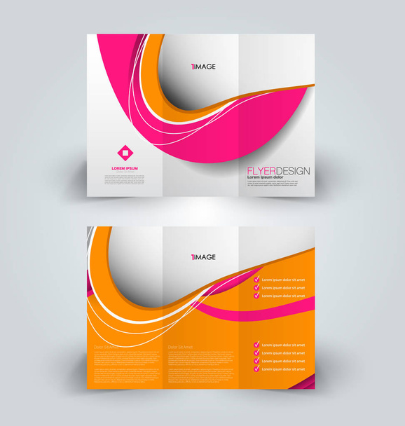 Brochure design template for business education advertisement. Trifold booklet - Διάνυσμα, εικόνα