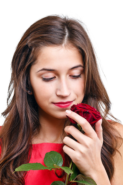 Woman with rose - Foto, immagini