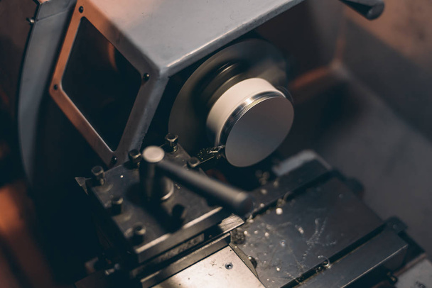 CNC Turning machine threading the metal shaft - Фото, изображение