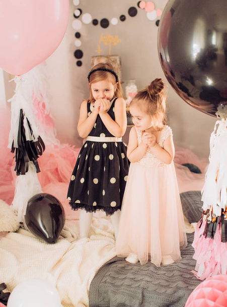  girls  in room at Birthday party.  - Photo, image