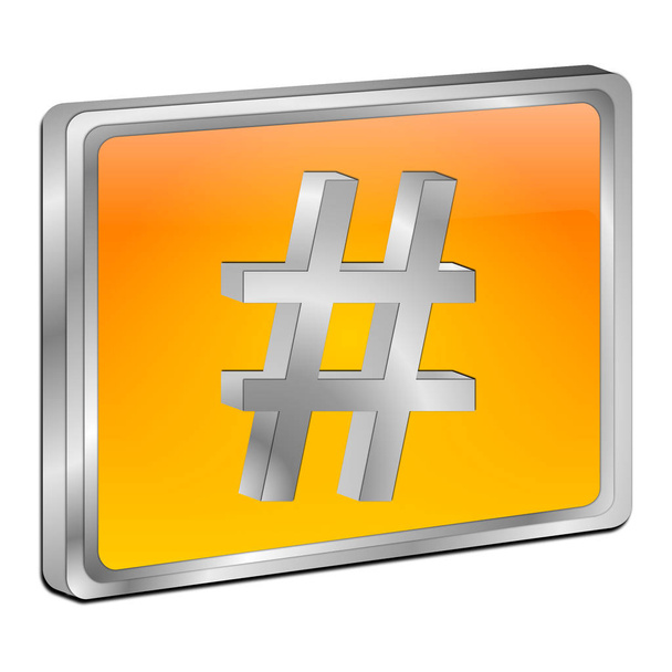 Hashtag κουμπί - 3d απεικόνιση - Φωτογραφία, εικόνα