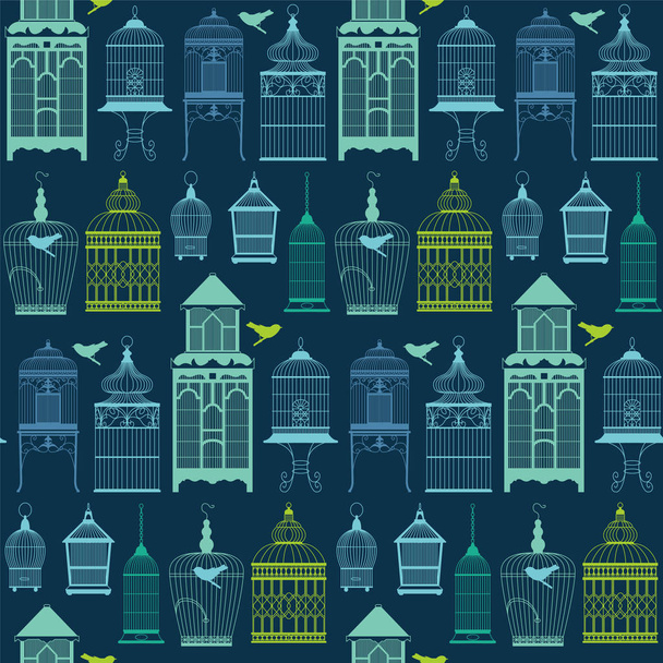 Seamless pattern with birdcage. - Vector, Image