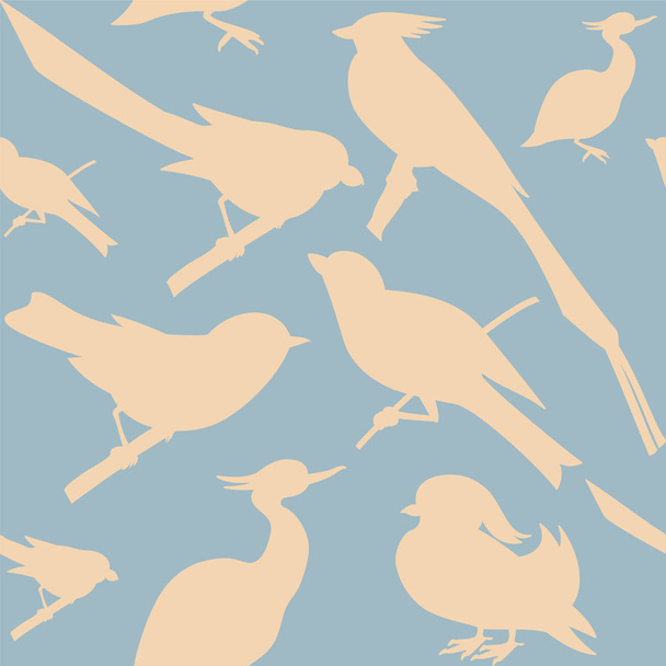 bezszwowy wzór z ptakami - Wektor, obraz