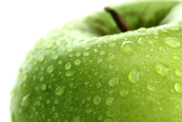 Ripe green apple isolated on white - Fotó, kép