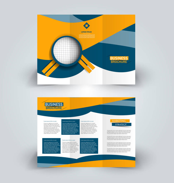 Шаблон дизайна брошюры для рекламы бизнес-образования. Тройной буклет
 - Вектор,изображение