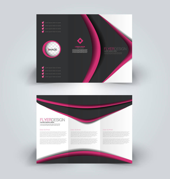 Brochure design template for business education advertisement. Trifold booklet - Vektor, kép