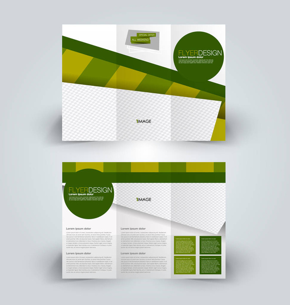 Brochure design template for business education advertisement. Trifold booklet - Vector, Image