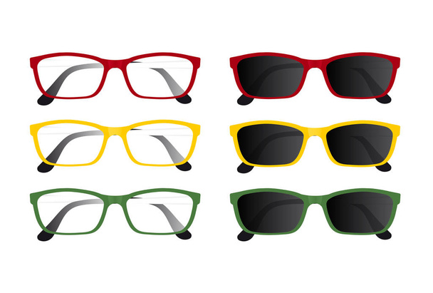Набір червоних, жовтих і зелених окулярів
 - Вектор, зображення