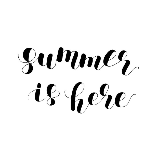 Summer is here. Lettering illustration. - Διάνυσμα, εικόνα