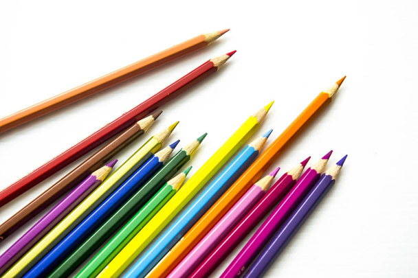 Color pencils isolated on white background. - Foto, Imagem