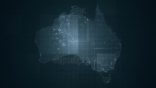 Παγκόσμια γκρι Αυστραλία Χάρτης βρόχο - Πλάνα, βίντεο