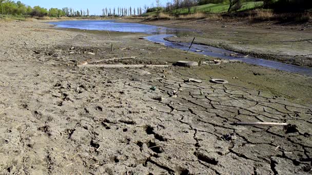 Umweltkatastrophe durch die Dürre des Flusses - Filmmaterial, Video