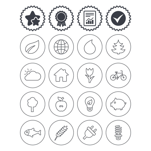 Nature and Eco icons - Vector, Imagen