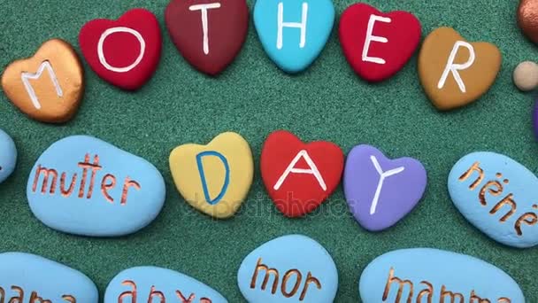 Mother's Day video with multicolored stones composition  - Footage, Video