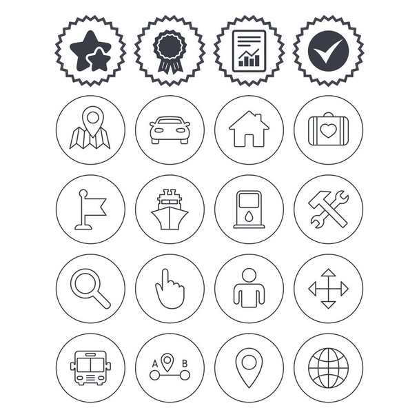 GPS navigation icons - Vector, afbeelding