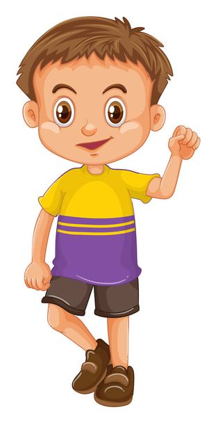 Хлопчик у футболці та шортах
 - Вектор, зображення
