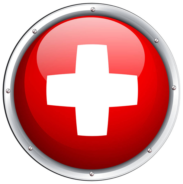 Bandeira da Suíça em ícone redondo
 - Vetor, Imagem