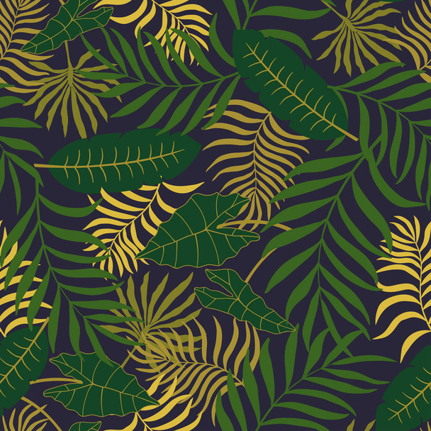 Tropische achtergrond met palmbladeren. - Vector, afbeelding
