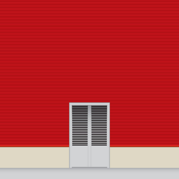 Red wall hangar - Vector, Image