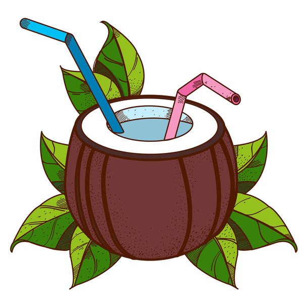 Cocktail coconut logo - Vektor, kép