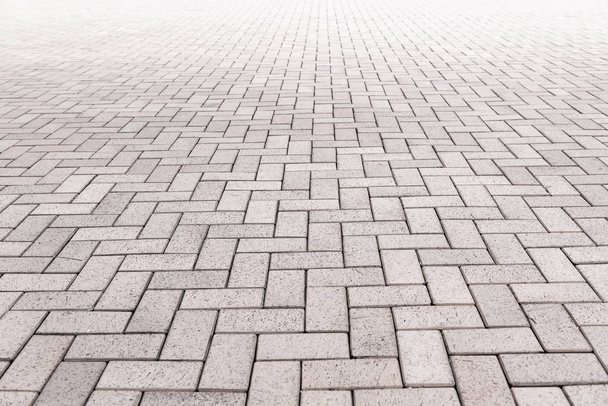 通路コンクリート ブロック舗装、抽象的な背景パターン. - 写真・画像