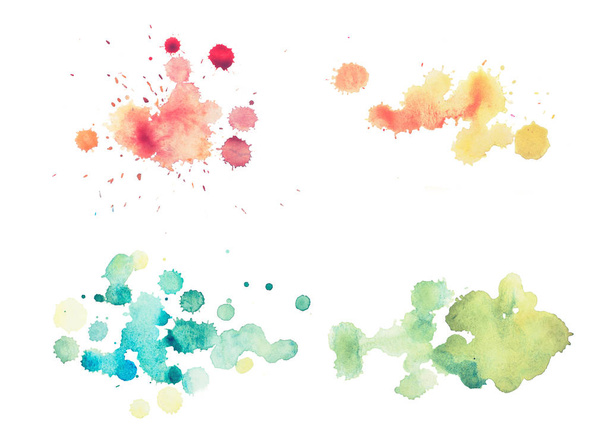 барвиста ретро вінтажна абстрактна акварельна акварельна художня фарба рукою на білому тлі
 - Фото, зображення