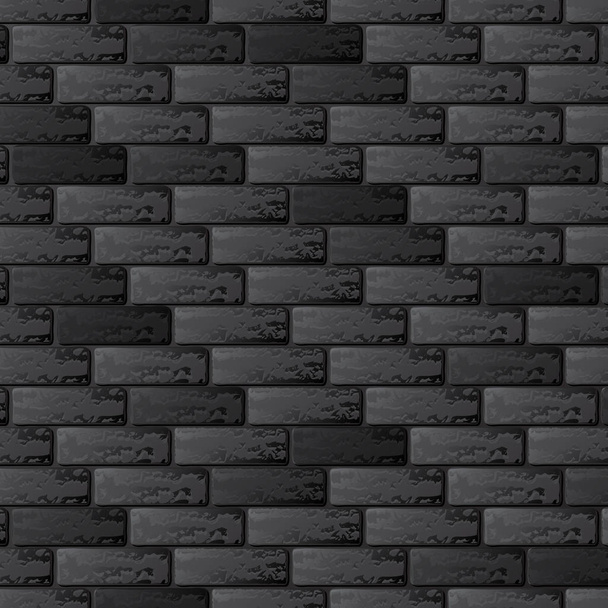 Black brick wall background - Vector, Image