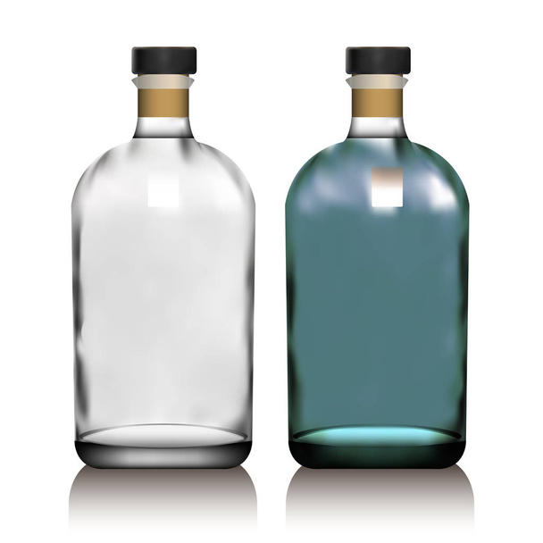 Реалістична векторна скляна пляшка
 - Вектор, зображення