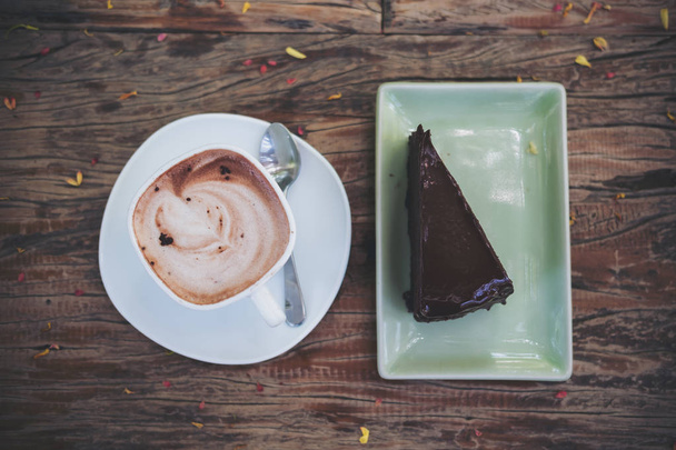 taza de café y pastel - Foto, Imagen