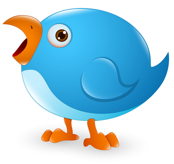 Twitter vogel cartoon-pictogram - Vector, afbeelding