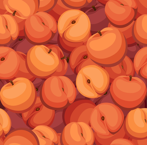 Seamless background with peaches. Vector illustration. - Vector, Imagen