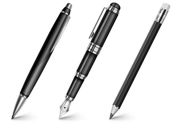 Pen, pencil, fountain pen - Vektör, Görsel