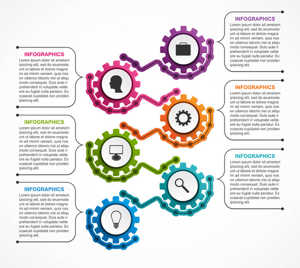 Abstract gears infographic. Design element. Infographics for business presentations or information banner. - ベクター画像