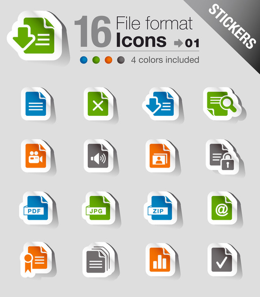Stickers - icônes de format de fichier
 - Vecteur, image