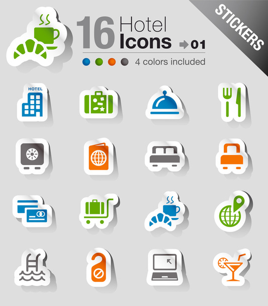stickers - hotel pictogrammen - Vector, afbeelding